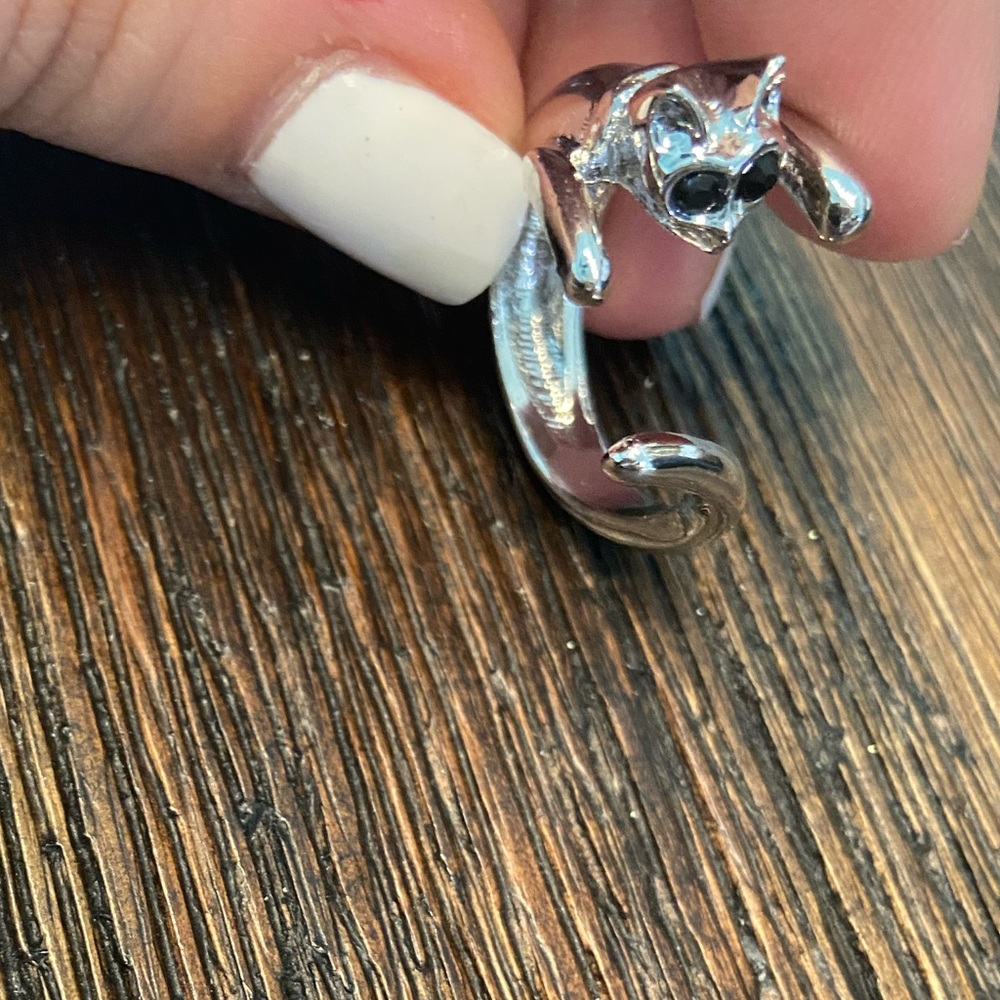 Silver Cat Ring - image 3